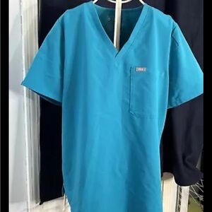 Figs Technical Collection One Chest Pocket Scrub Top Teal Sz XL #882